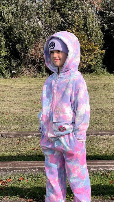 SANTA CRUZ - ASTRO TIE DYE ZIP THROUGH HOODIE MULTI