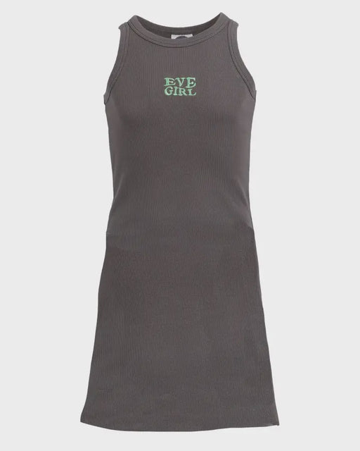 EVE GIRL - ATHS RIB DRESS CHARCOAL