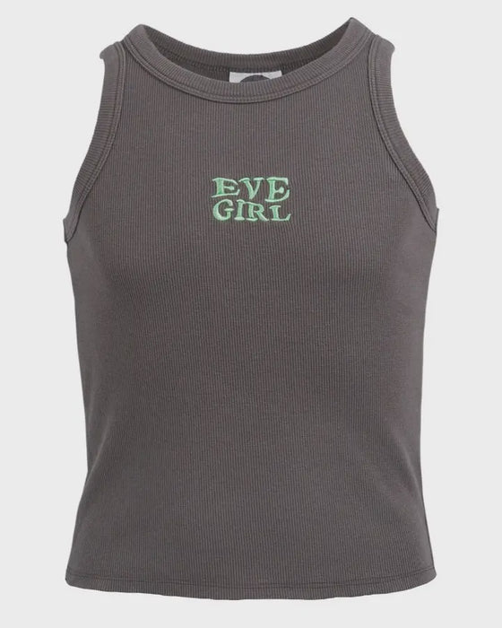 EVE GIRL - ATHS RIB TANK CHARCOAL