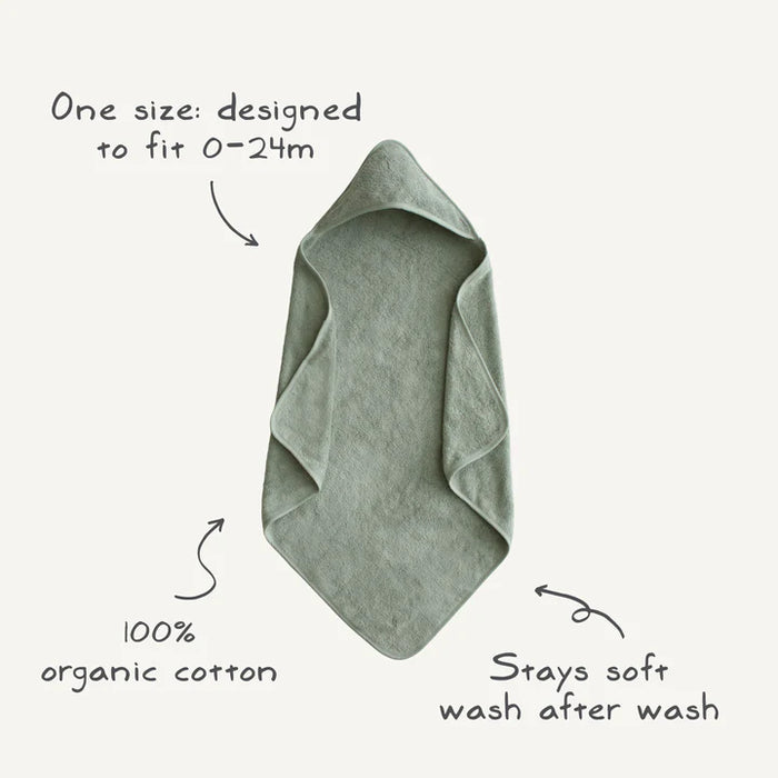 MUSHIE - HOODED BABY TOWEL MOSS