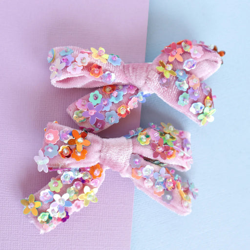 LAUREN HINKLEY - FLORAL SEQUIN BOW CLIP