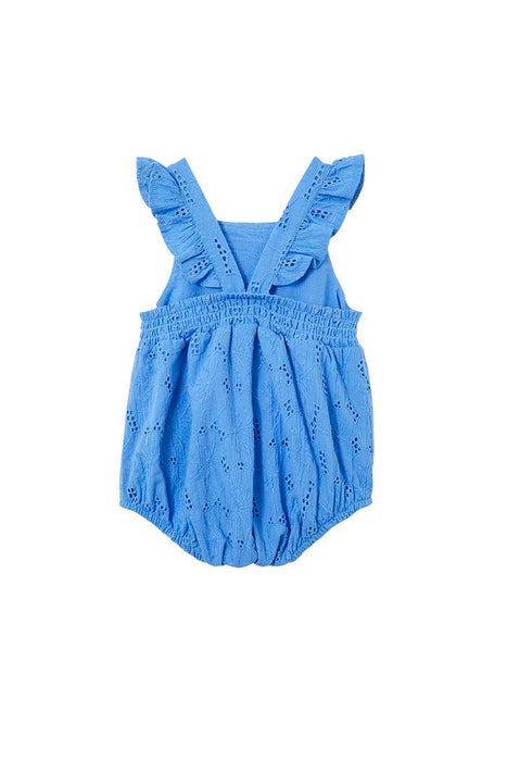 MILKY Broderie Frill Playsuit - Cornflour - The Kids Store