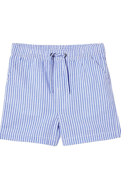 MILKY Yacht Stripe Poplin Cotton Shorts - Blue Stripe - The Kids Store