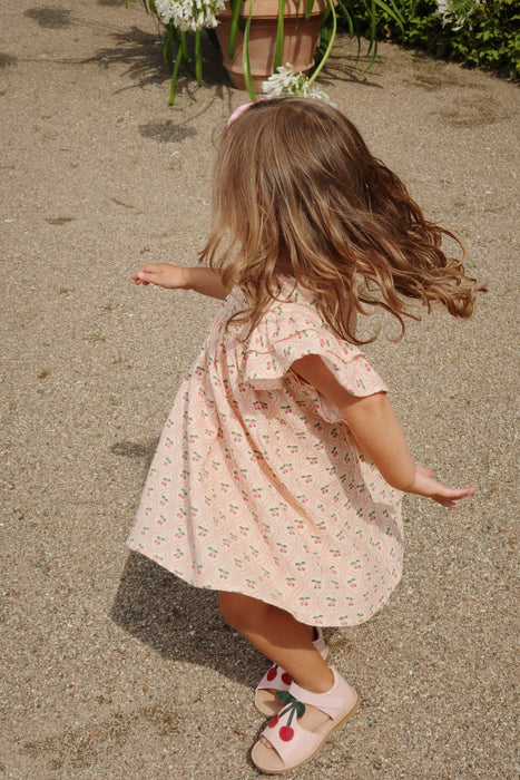 KONGES SLOJD - COCO DRESS GOTS CHERRY PINK MOTIF