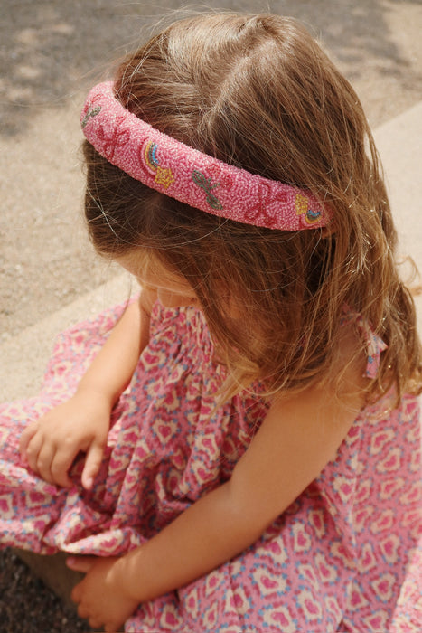 KONGES SLOJD - BEADED HAIRBRACE BUBBLEGUM