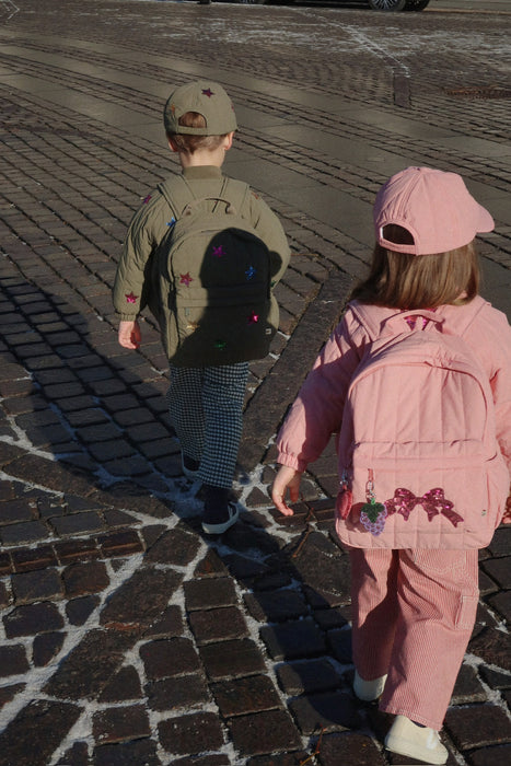 KONGES SLØJD - JUNO QUILTED SEQUIN BACKPACK ROSETTE