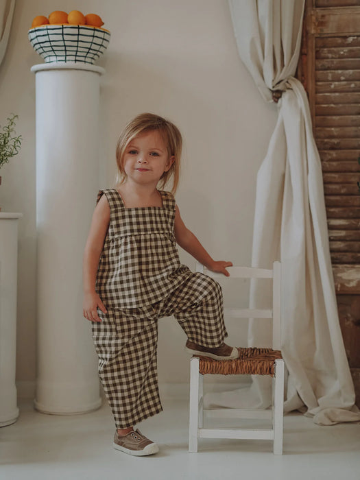 ORGANIC ZOO Dolce Top - Olive Gingham - The Kids Store