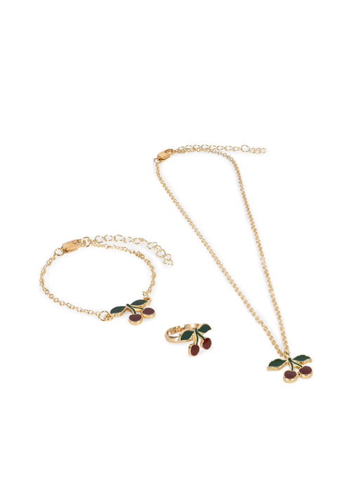 KONGES SLØJD - CHERRY JEWELLERY SET GOLD