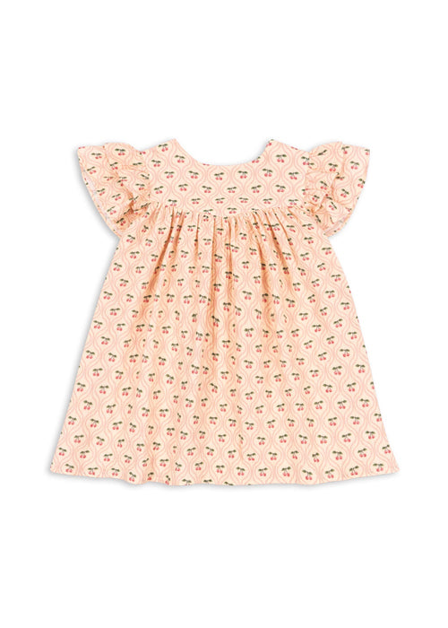 KONGES SLOJD - COCO DRESS GOTS CHERRY PINK MOTIF