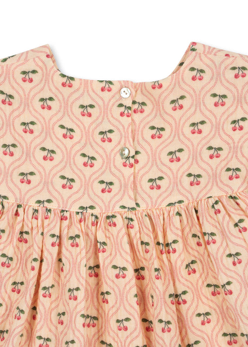 KONGES SLOJD - COCO DRESS GOTS CHERRY PINK MOTIF