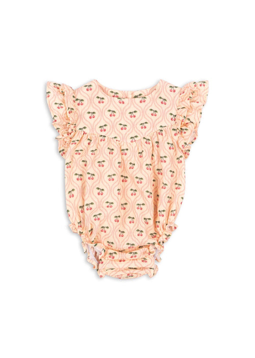KONGES SLOJD - COCO ROMPER GOTS CHERRY PINK MOTIF