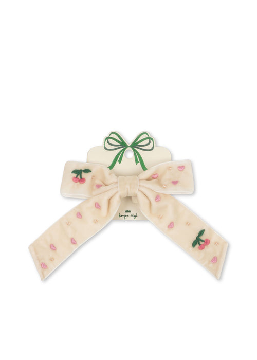 KONGES SLOJD - VELVET BOW PEARLY HAIR CLIP