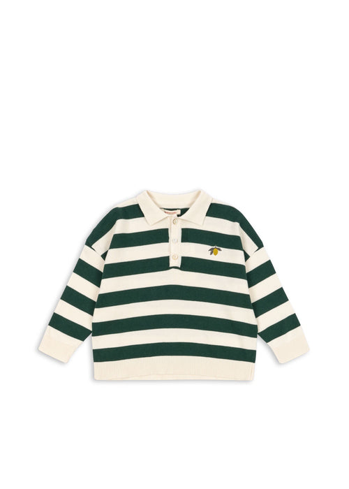 KONGES SLØJD - MANIS KNIT POLO PINE GROVE STRIPE
