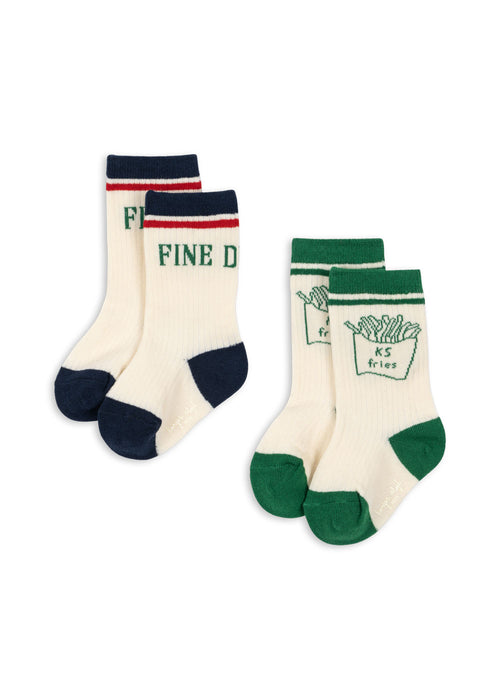 KONGES SLØJD - 2 PACK RIB FRIES SOCKS FINE DINING