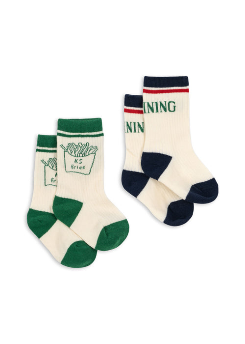 KONGES SLØJD - 2 PACK RIB FRIES SOCKS FINE DINING