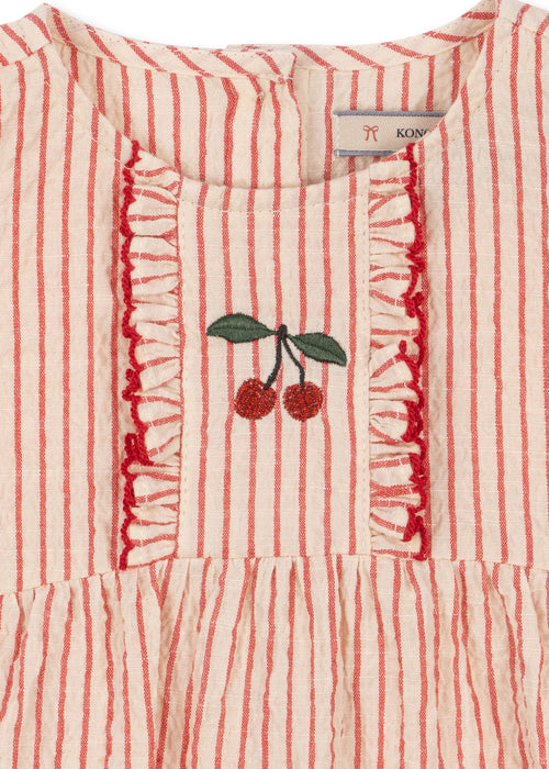 KONGES SLØJD - ELLIE FRILL ROMPER GOTS AMOUR STRIPE