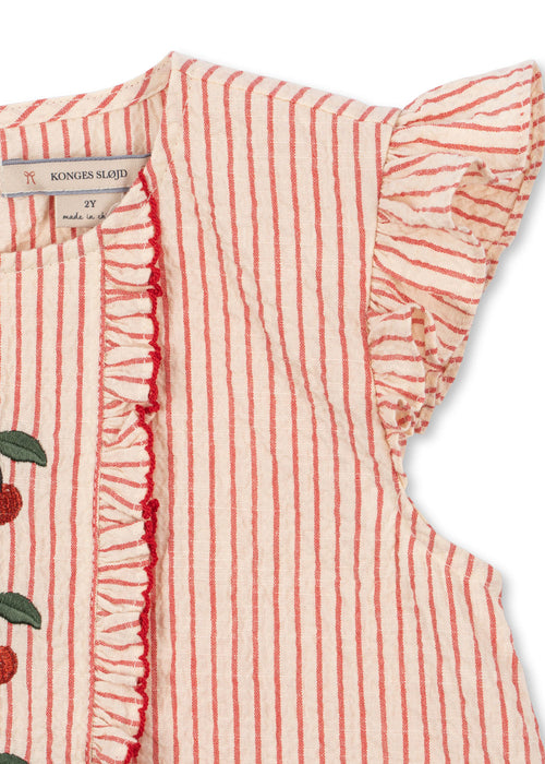 KONGES SLØJD - ELLIE FRILL TOP GOTS AMOUR STRIPE