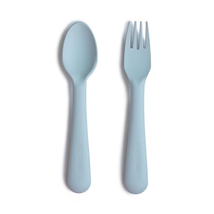 MUSHIE - FORK & SPOON SET POWDER BLUE