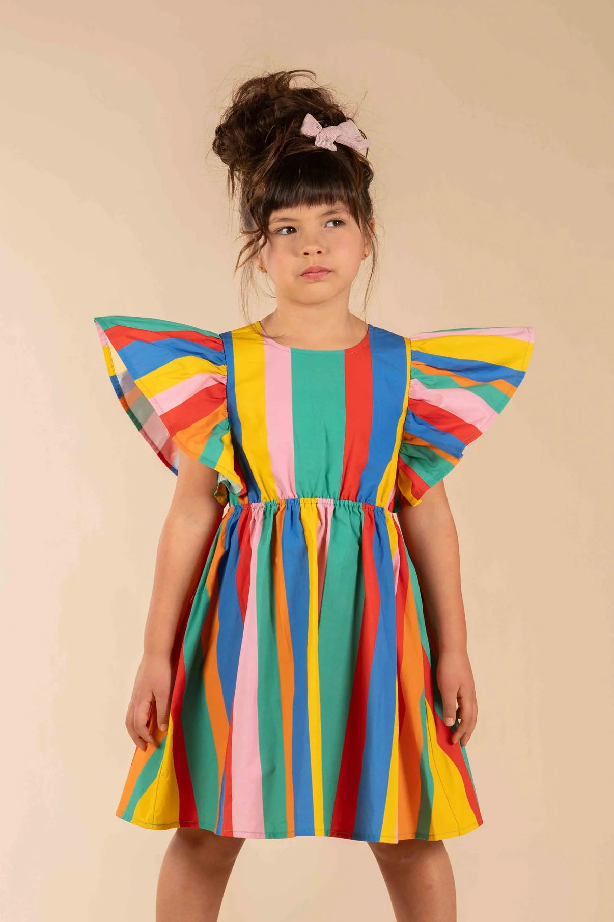 Buy Multi Color Tulle Applique Sequin Rainbow Dress With Hair Accessory For  Girls by Toplove Online at Aza Fashions.