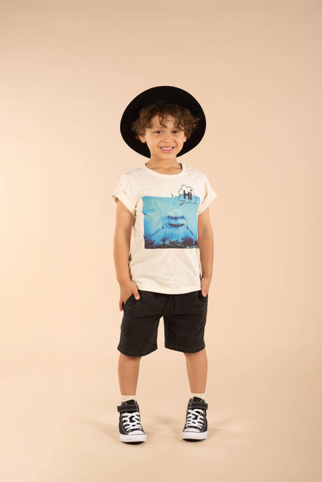 ROCK YOUR KID Shark Hi T-Shirt - Cream - The Kids Store