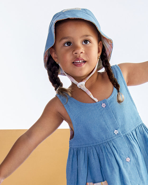 KAPOW - RAINBOW PLAID SLEVELESS DRESS