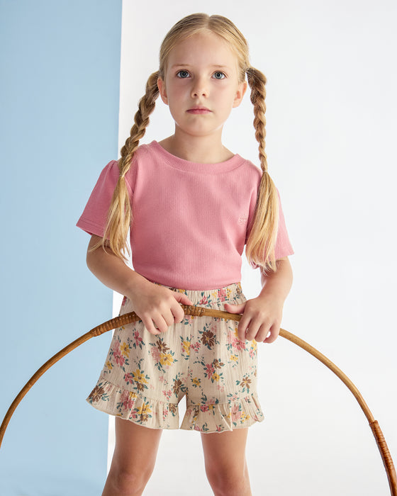 KAPOW - ROSETTE RIB PUFF SLEEVE TEE