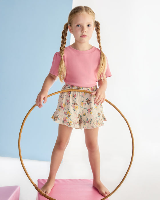 KAPOW - ROSETTE RIB PUFF SLEEVE TEE