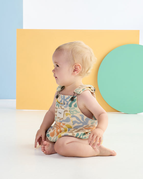 KAPOW - CORAL WAFFLE ROMPER