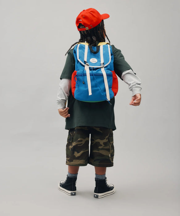 SONNIE - COLOUR BLOCK SCHOOL BAG GREEN/BLUE