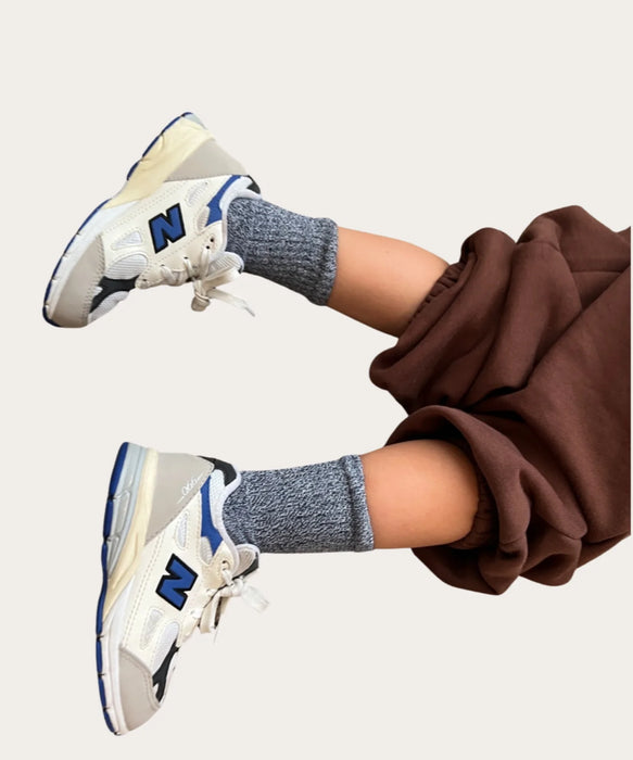SONNIE - SPECKLE CREW SOCK 2 PACK GREY SPECKLE