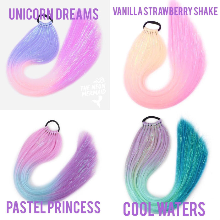 THE NEON MERMAID Straight Ponytail - Pastel Princess - The Kids Store