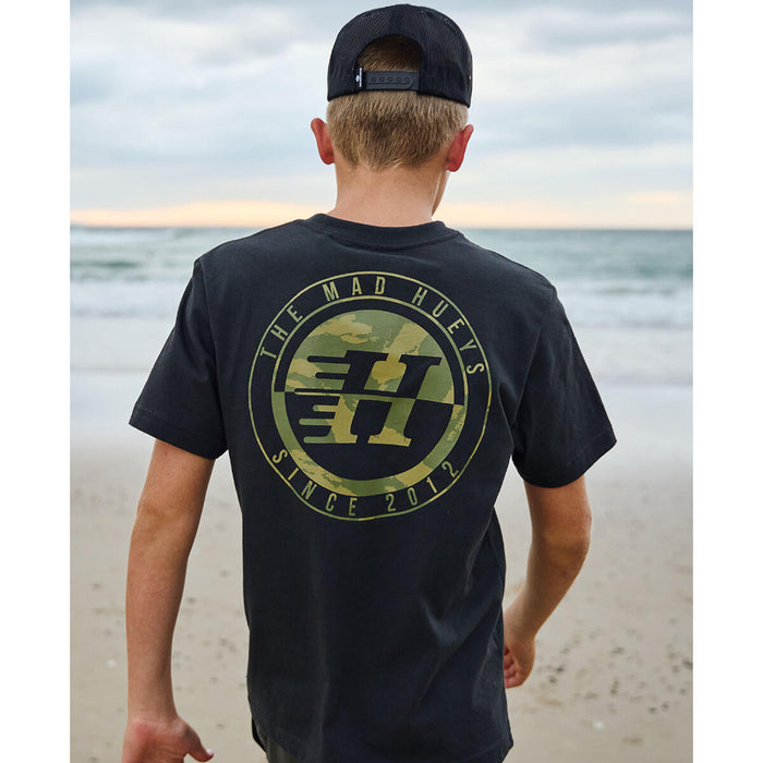 THE MAD HUEYS - H SERIES TEE VINTAGE BLACK