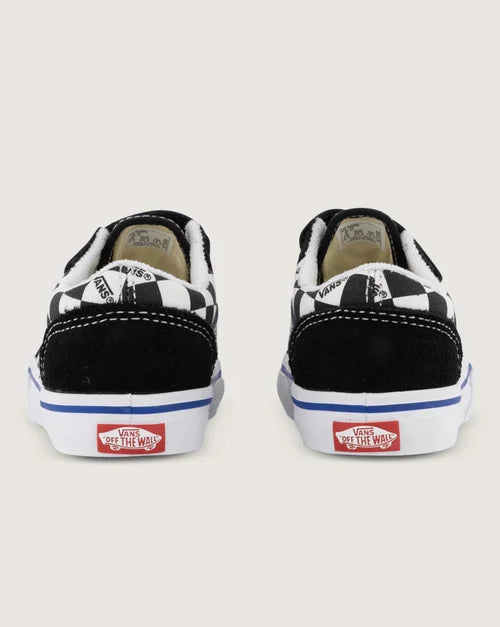 VANS - TODDLER OLD SKOOL V LOGO CHECK BLK/WHT