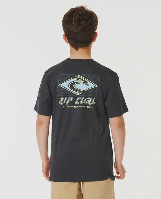 RIP CURL PURE SURF LOGO TEE - WASHED BLACK