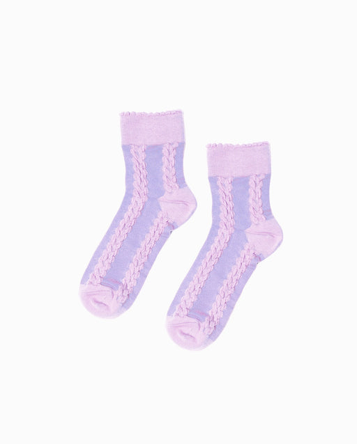 THE GIRL CLUB - THE COLLECTIBLES LILAC CABLE SOTTON SOCKS