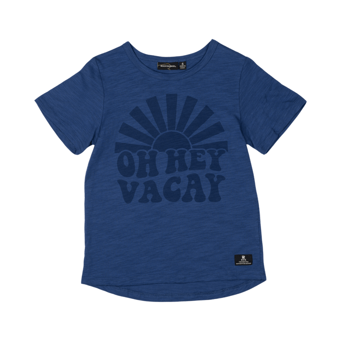 ROCK YOUR KID Oh Hey Vacay T-Shirt - Blue
