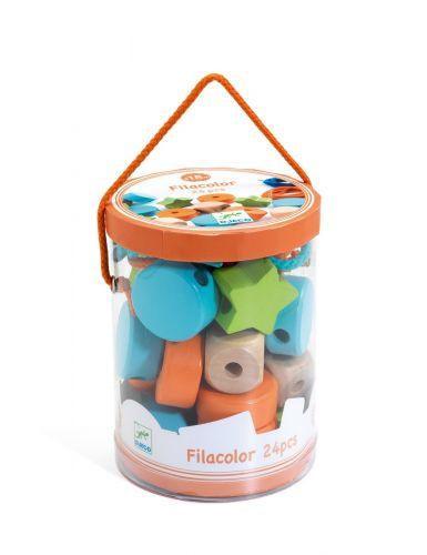 DJECO - FILACOLOR WOODEN THREADING BEADS - The Kids Store