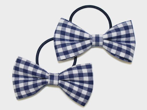 GOODY GUMDROPS- GINGHAM BOW PONYTAILS- NAVY - The Kids Store