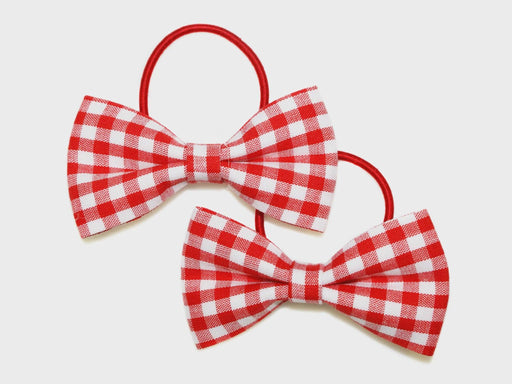 GOODY GUMDROPS- GINGHAM BOW PONYTAILS-RED - The Kids Store