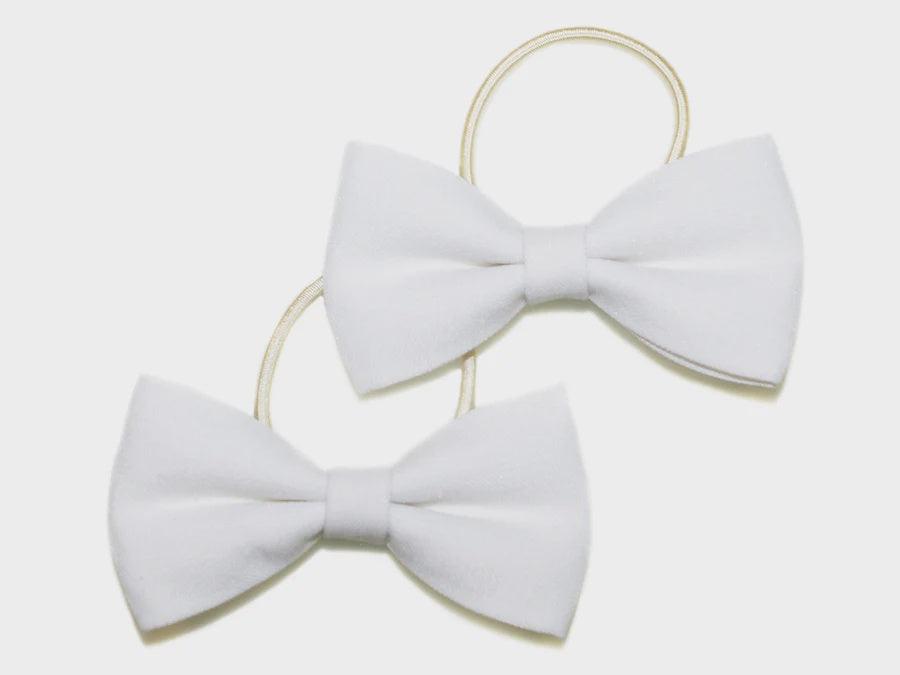 GOODY GUMDROPS - LINEN BOW PONYTAILS WHITE - The Kids Store