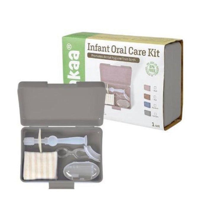 HAAKAA INFANT ORAL CARE KIT - SUVA GREY - The Kids Store