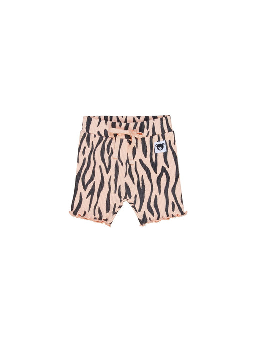 HUXBABY TIGER RIB SHORT WITH LETTUCE EDGE IN PEACH - The Kids Store