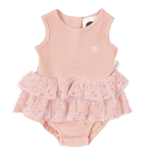 KAPOW Waffle Tutu Romper - Peony - The Kids Store