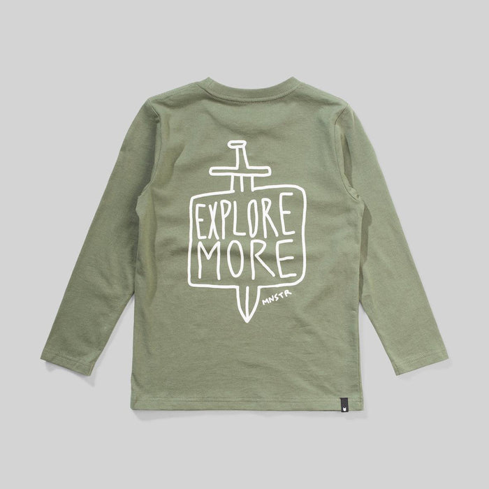 MUNSTER MORE OF THIS LONG SLEEVE TEE OLIVINE - The Kids Store