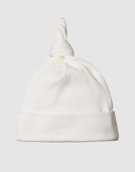 NATURE BABY COTTON KNOTTED BEANIE IN NATURAL - The Kids Store