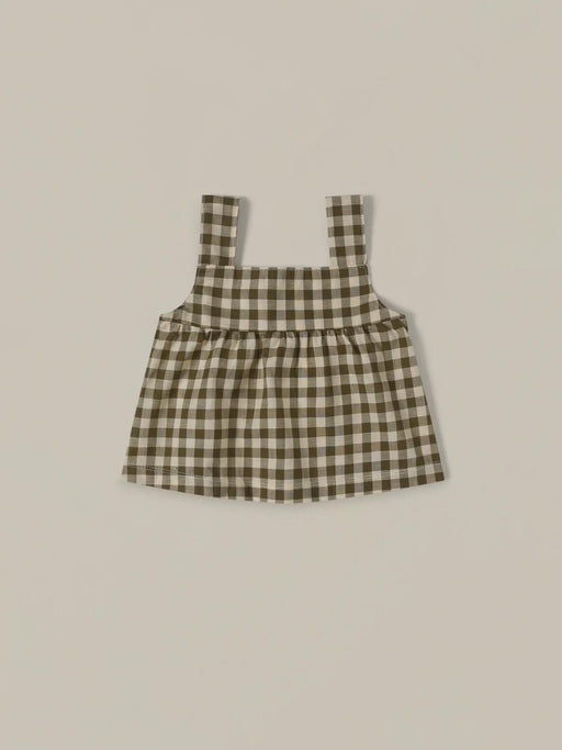 ORGANIC ZOO Dolce Top - Olive Gingham - The Kids Store