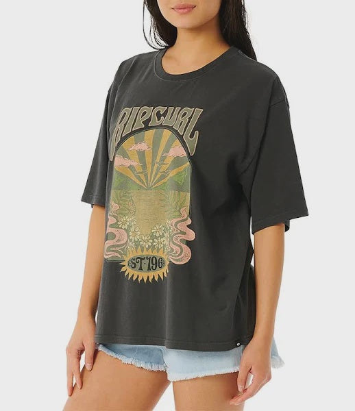 RIP CURL COSMIC WANDERER TEE - WASHED BLACK