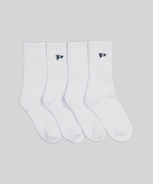 SONNIE CLASSIC CREW SOCK WHITE/NAVY 2 PACK - The Kids Store