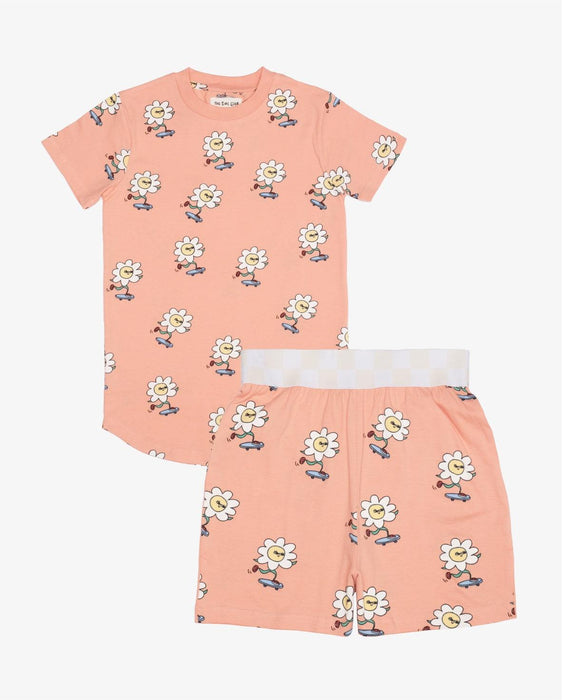 THE GIRL CLUB PJs Summer Daisy Skater On Repeat - Peach - The Kids Store