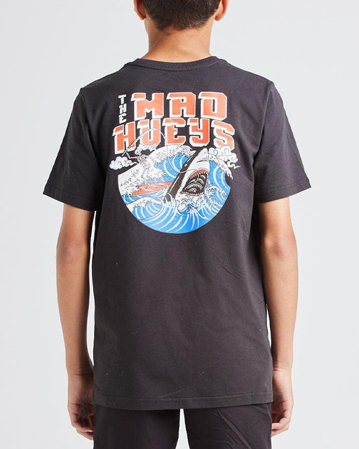 THE MAD HUEYS Surfer Shark Youth Tee - Vintage Black - The Kids Store